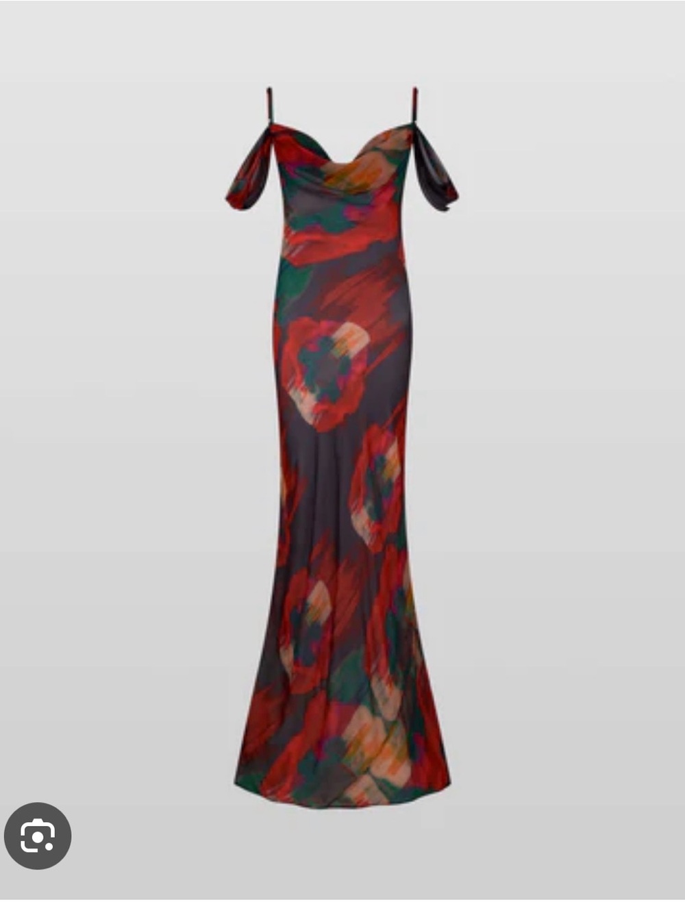 Rat & Boa Red Multi-Print Off-Shoulder Maxi Dress